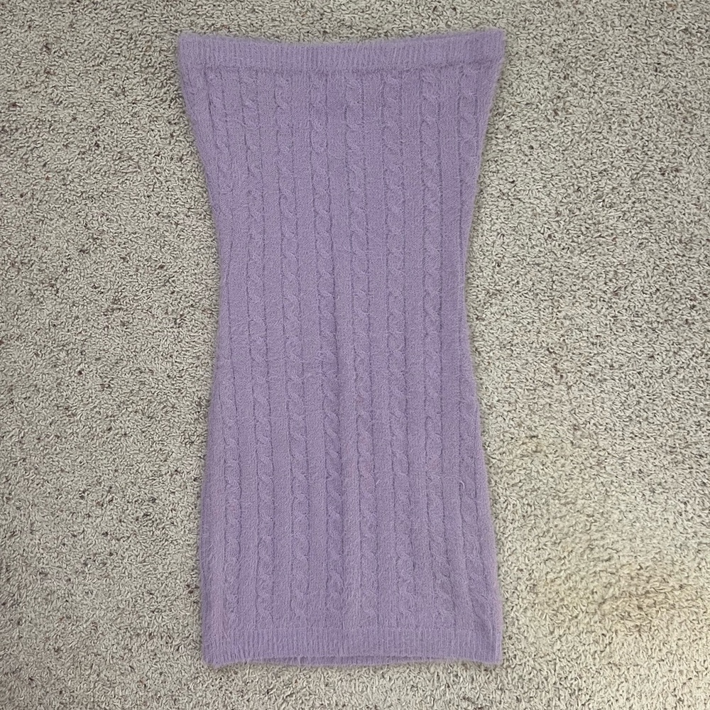 Blue Blush Lavender Knit Strapless Dress/ Midi Skirt
